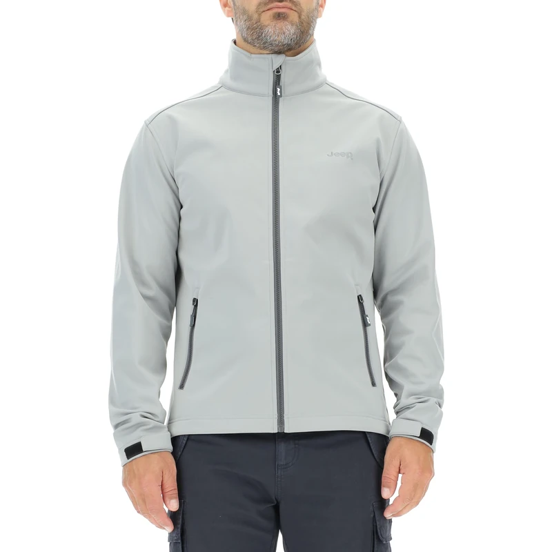 JEEP O102883-G229 J MAN SOFTSHELL JACKET W/Zipped Pockets Small Print J23W Medium Grey XL - Image 1