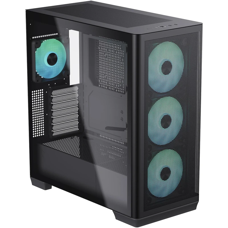 APNX C1 Midi-Tower ATX-Gehäuse, Tempered Glass - schwarz