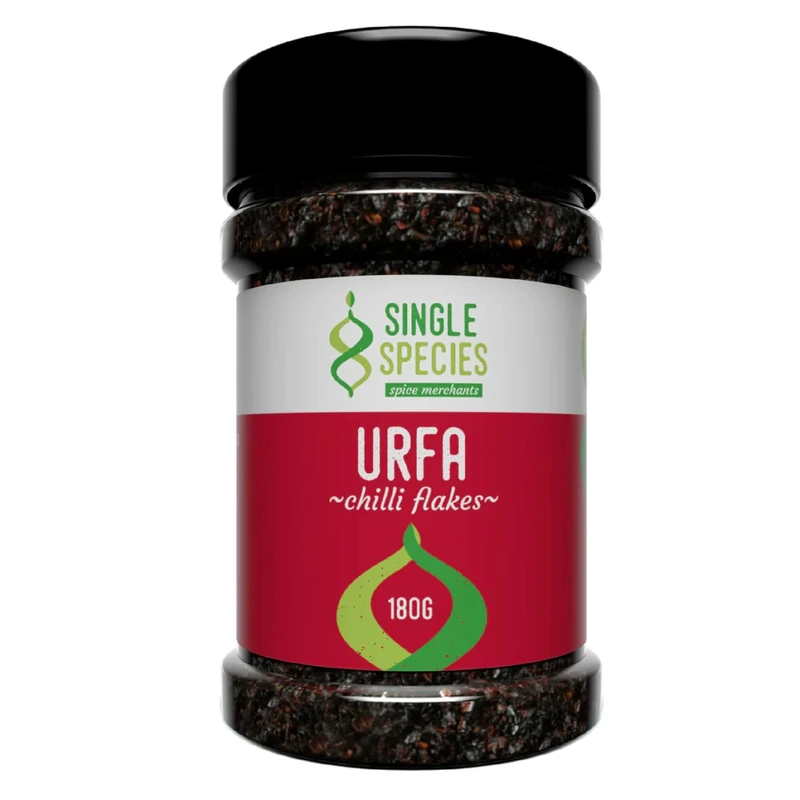 Angus & Oink | Urfa Chilli Flakes by Single Species | 180g Tub with Shaker Cap | Smoky, Sweet, and Sour Flavor Profile | Pairs Perfectly with Flatbreads, Salads, Shawarma & More | 1 x 180G