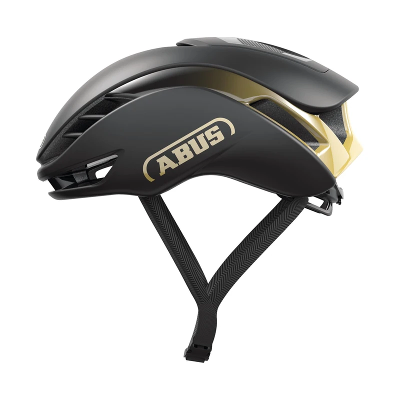ABUS GameChanger 2.0 Racing Bicycle Helmet - High-performance Aero Road Bike Helmet with Optimised Aerodynamics and Ventilation for Men and Women - Size L, Black / Gold