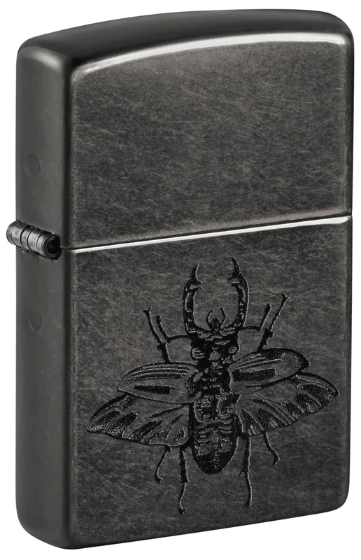 Zippo Windproof Lighter, Beetle Design – Grey Dusk, Colour Image – Refillable, Reusable, Windproof Design – Comes in Gift Box – Made in USA