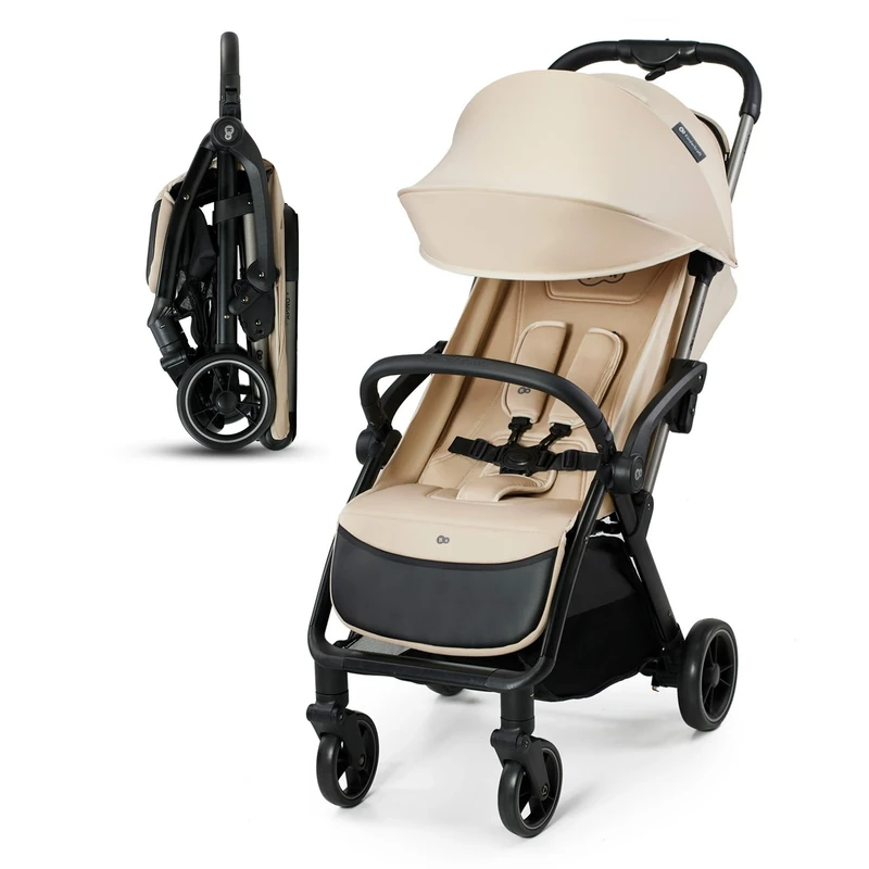 Kinderkraft APINO Buggy up to 22 kg, Reclining Buggy, Stroller, Lightweight - 7.5 kg, Automatic Folding, Adjustable Backrest to Reclining Position, Ideal for Travel, Beige
