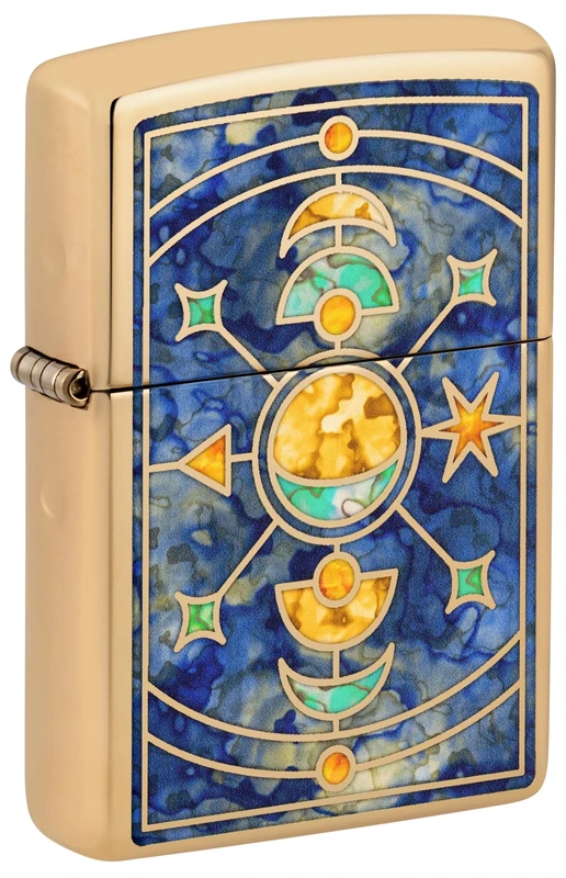 Zippo Windproof Lighter, Star Constellation Design – High Polished Brass, Fusion – Refillable, Reusable, Windproof Design – Comes in Gift Box – Made in USA