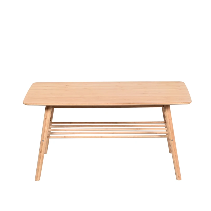 ASPECT Nikko Scandinavian Style Coffee Table With Shelf (Natural Bamboo) - Image 1