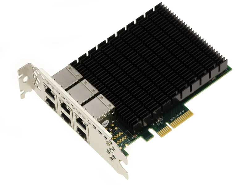 KALEA-INFORMATIQUE PCI Express network controller card with 6 Gigabit Ethernet LAN ports on PCIe x4 slot with 10/100/1000 RJ45 sockets with Intel I350 Chipset - Image 1