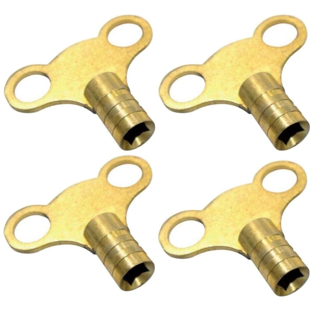 Nartel® Radiator Plumbing Bleed Bleeding Key Keys Solid Brass Vent Venting Air Valve (Pack of 4)