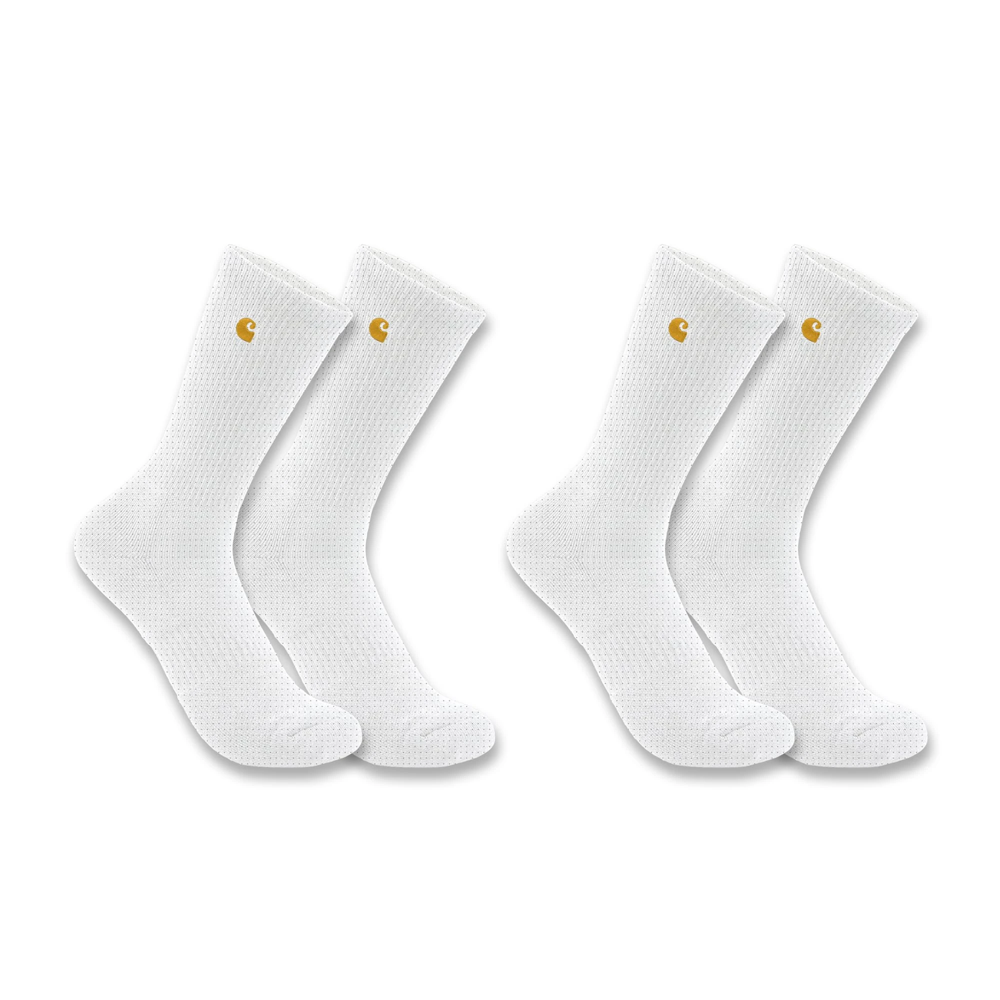 Carhartt Men's Force Midweight Crew Sock 2 Pack Work, White, Medium (Pack of 2)