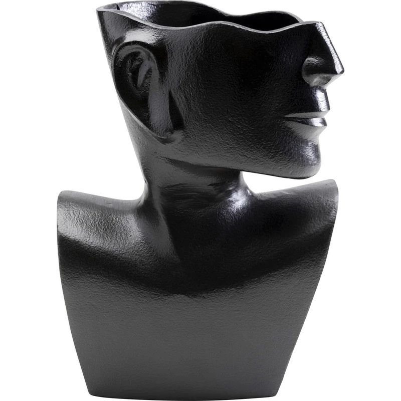 Kare Rostoro Side Design Decorative Vase Aluminium 27 x 20 x 13 cm Black