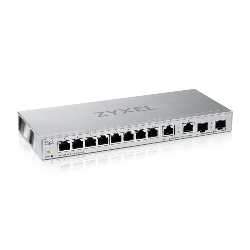 Zyxel Multi-Gig 12-Port Web Managed Switch met 2-Port 2.5G/2-Port 10G SFP+ Desktop/Wallmount [XGS1210-12]