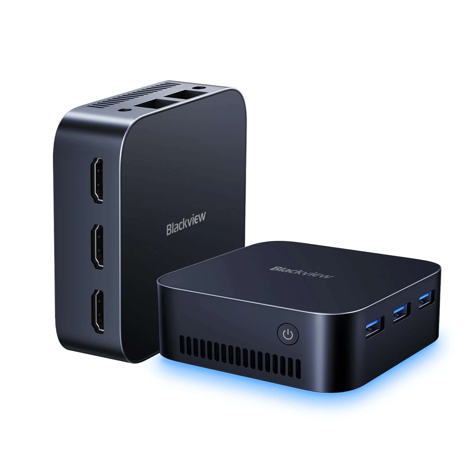 Blackview MP80 Mini PC W-11 Pro Intel 12th Gen N97 (Beats N100/N95/N150, up to 3.6GHz), 16GB DDR5 RAM 1TB M.2 SSD Mini Computer, 3xHDMI 4K, Dual LAN Support, WiFi 5 BT 4.2 for Office/Business/Home