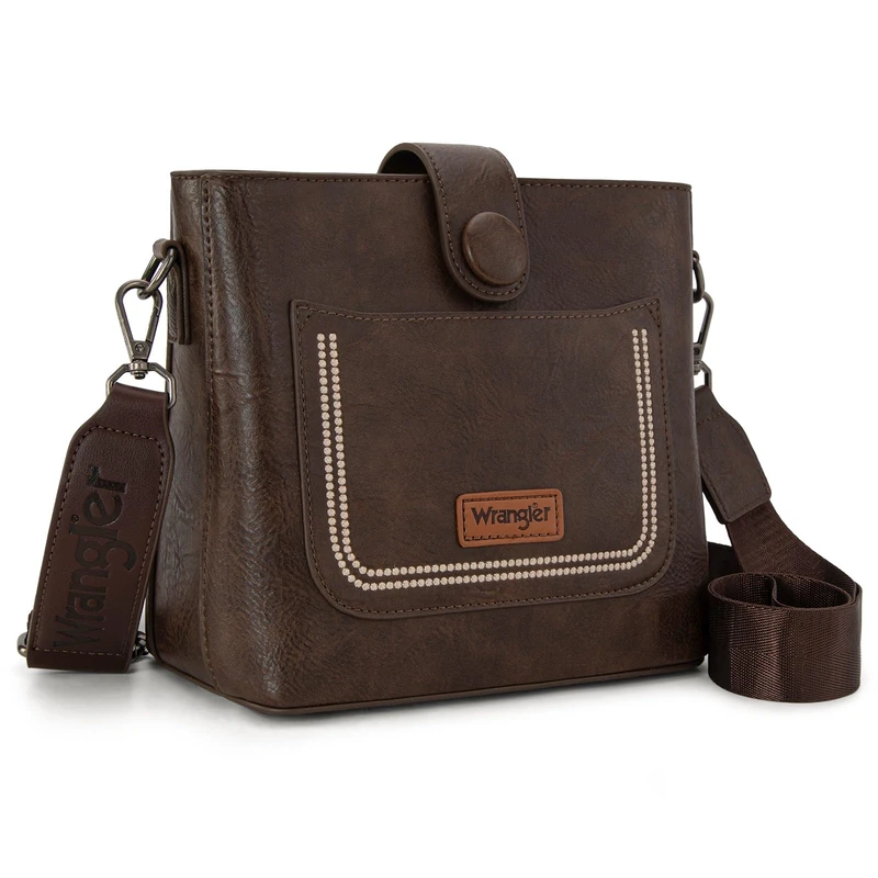 Wrangler Crossbody Purses for Women Cute Handbag and Shoulder Bag for Ladies, Coffee Crossbody Bag, Small