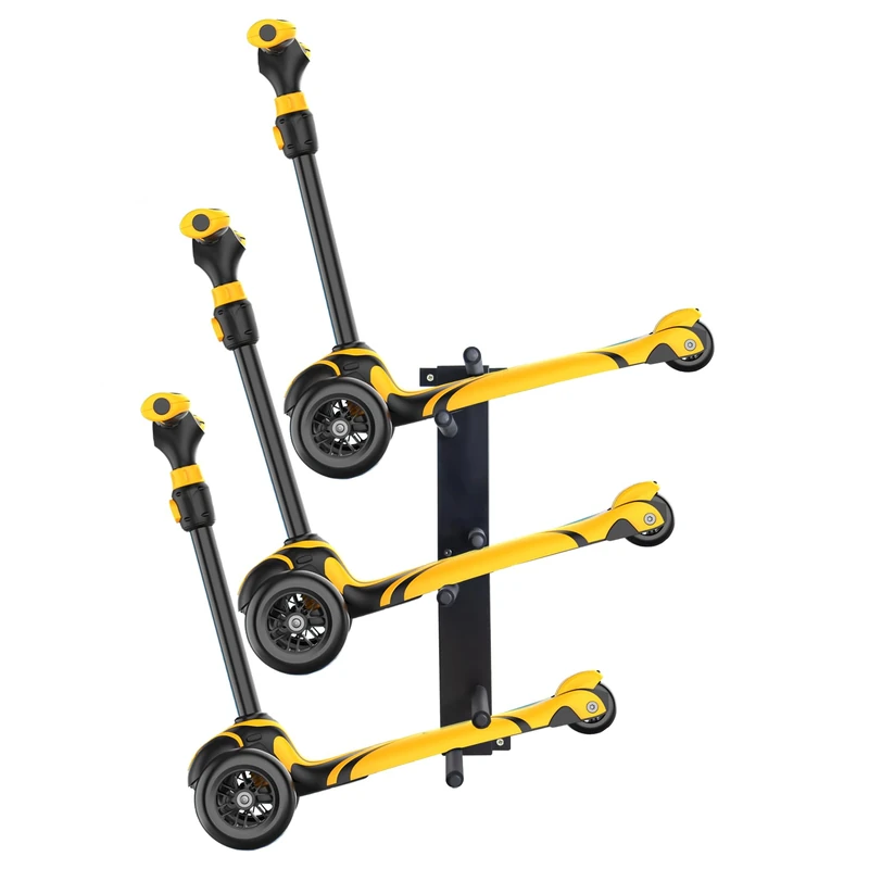 ztysn Scooter Wall Mount Rack Garage Storage Stand For Multiple Scooters Holder For 3 Electric Scooter, Metal Organizer(Black) - Image 1