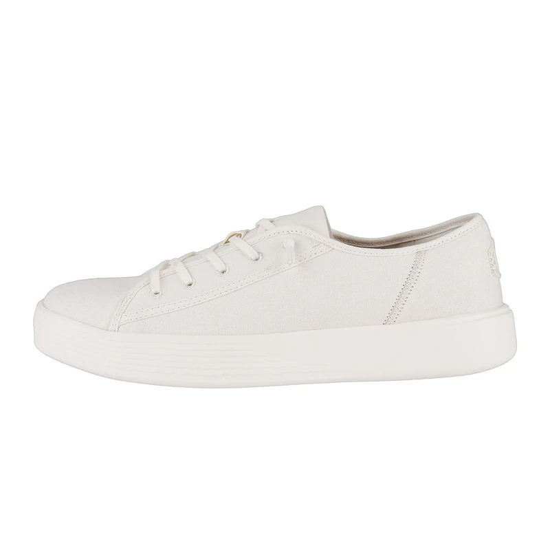 HEYDUDE - Men's Cody M Canvas Cody Trainers Shoes, White, 12 UK