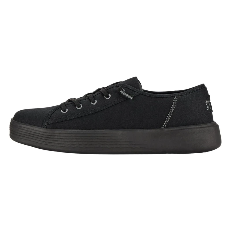 Hey Dude - Men's Cody M Canvas Cody Trainers Shoes, Black, 12 UK - Image 1
