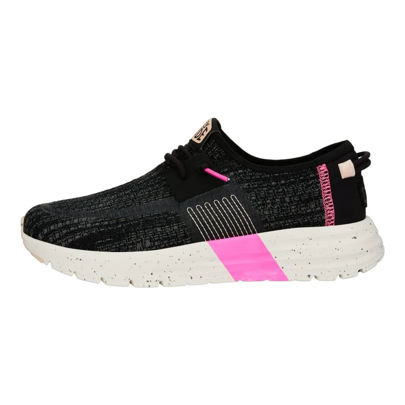 HEYDUDE - Women's Sirocco Sport Stripe Sneaker Shoe - Trainers with Easy-on Lace System, Black, 6 UK - Image 1