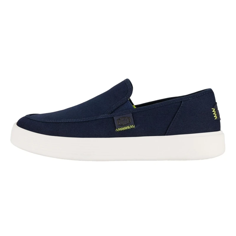 HEYDUDE - Men's Sunapee M Canvas Sunapee Slip-On Shoes, Navy/White, 11 UK