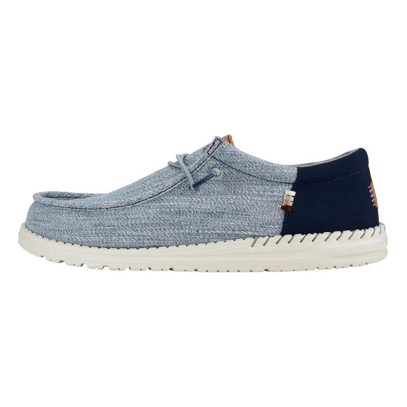 HEYDUDE Men's Wally Funk Nylon Craft - Casual Slip-On Shoes - Moccasin Style, Navy, 7 UK