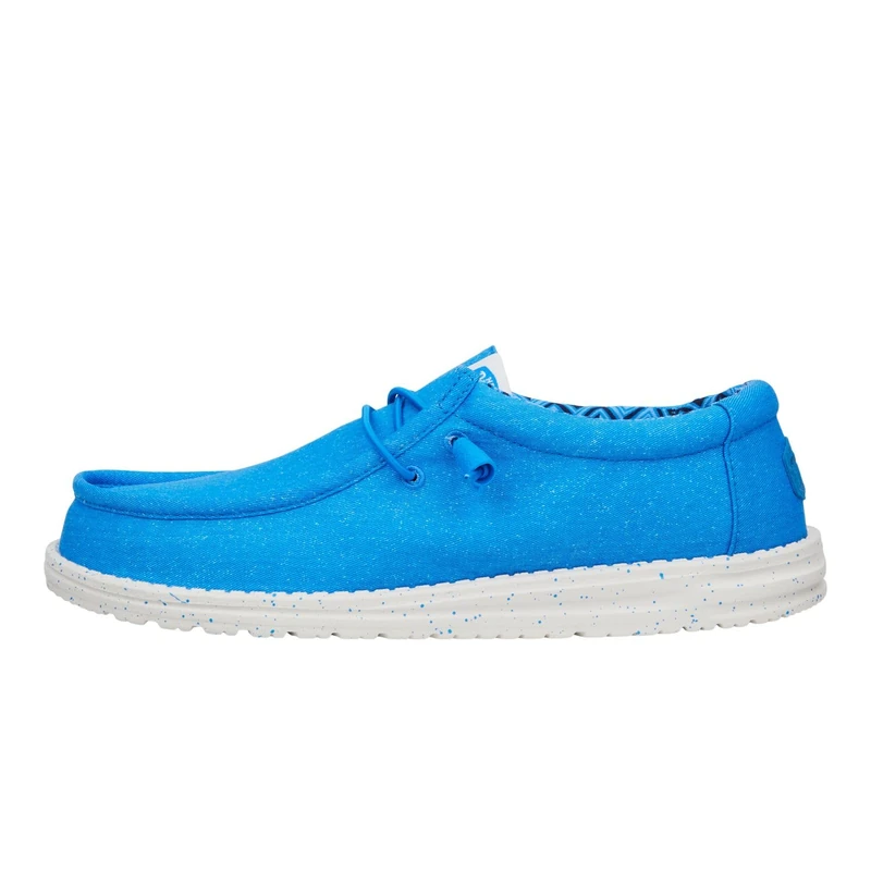 HEYDUDE Men Wally Stretch Canvas Blue Casual Moccasin 44 EU