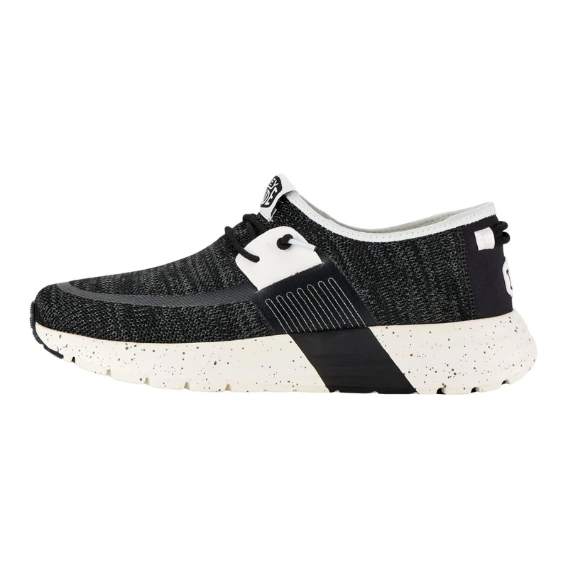HEYDUDE - Men's Sirocco M Sport Mode Sirocco Sneaker Shoes, Black/White, 7 UK