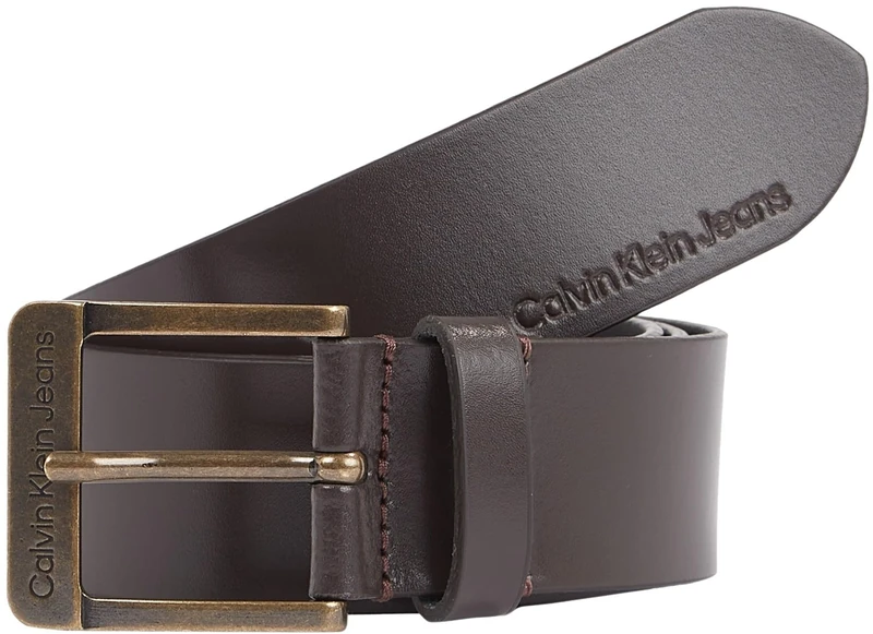 Calvin Klein Men's Classic Square Buckle Leather Belt, Brown (Bitter Brown), 45,3 inches - Image 1