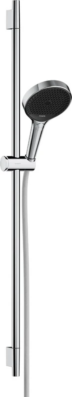 hansgrohe Rainfinity - water-saving shower set, shower head (EcoSmart) with shower rail 52cm, holder and Designflex textile shower hose 160cm, hand shower with 3 sprays, chrome, 28744000, 28744000