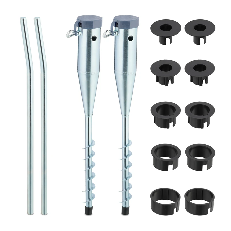 Relaxdays Ground Sleeves Set of 2 - For Parasols and Rotary Dryers