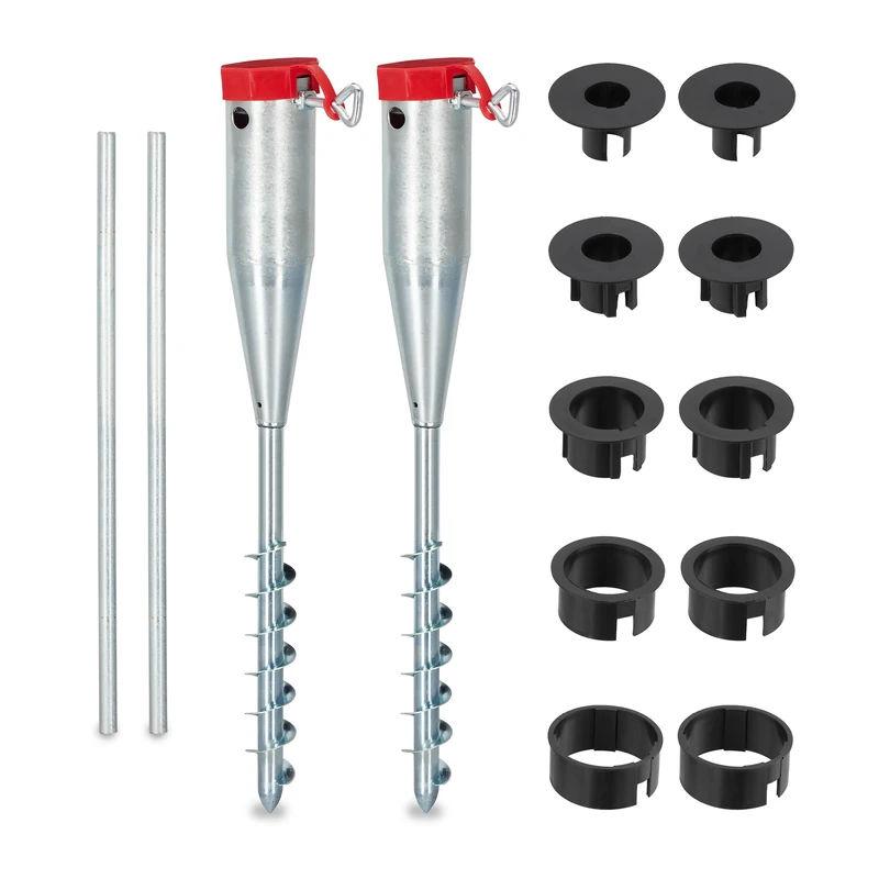 Relaxdays Parasol Anchor Set of 2 - Steel Ground Spikes