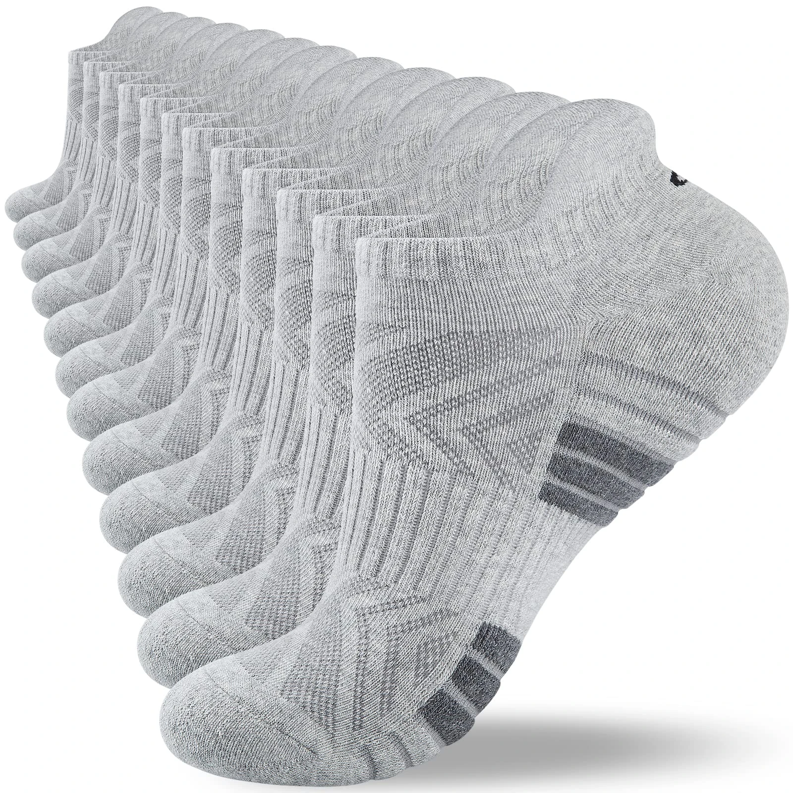 Natugloe Trainer Socks Cushioned Anti-Blister Ankle Socks Breathable Sports Running Athletic for Men Women 6 Pairs