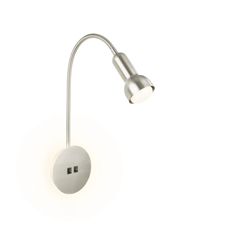 BRILONER Reading Lamp with Backlight, Swivel Wall Light Indoor, LED Lamp with 2 Switches, Indoor Wall Lamp, Matt Nickel