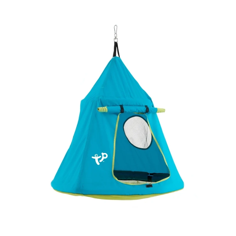 TP Toys UFO Swing Seat Blue With Mesh Window. Den Floor Is Constructed Of Durable Plastic Mesh For Ventilation And Drainage, Best Place For Kids To Hang About - Suitable For 3+ Years.