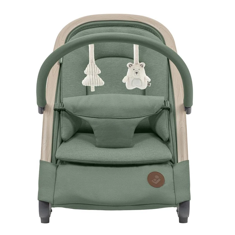 Maxi-COSI Kori 2-in-1 Ergonomic Baby Bouncer Chair with Toy Arch, 0-2 Years, up to 15 kg, Newborn Bouncer, 3 Recline Positions, Easy-in Harness, Lightweight & Compact, Newborn Pillow, Beyond Green