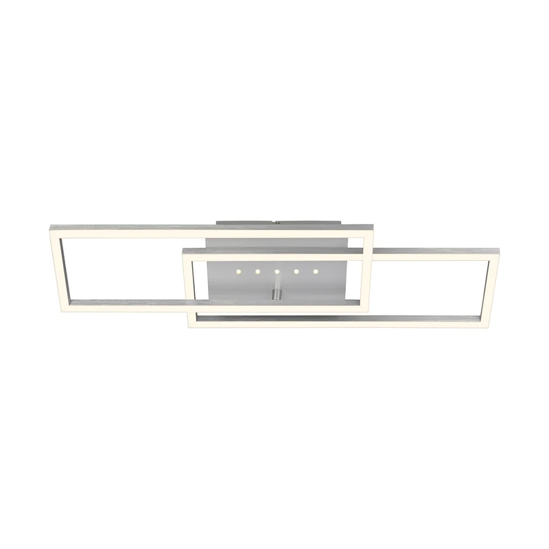 Briloner - LED Ceiling Light with Small LED Spots, Warm White Light, swivelling Ceiling Light, Aluminium Coloured LED lamp, Living Room lamp 28W with Memory Function, 560x180x75mm (LxWxH)
