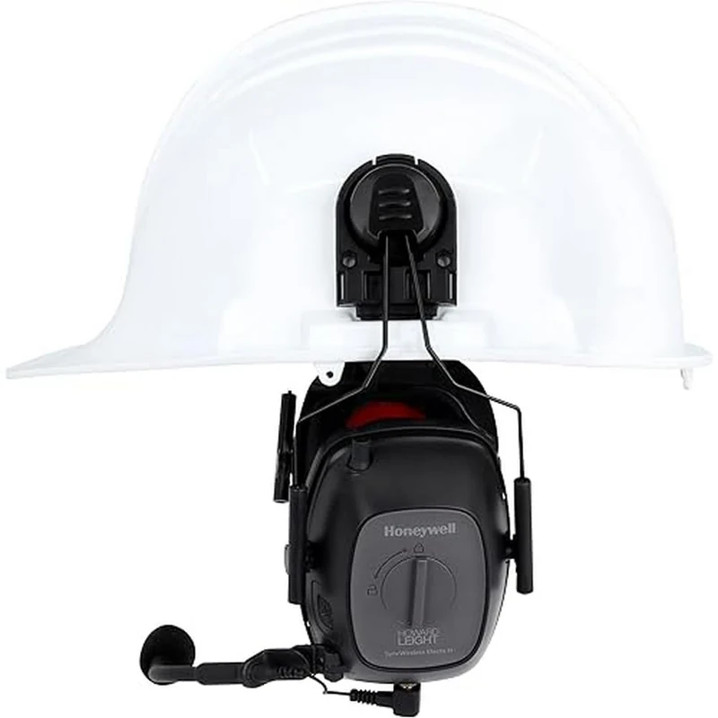 Howard Leight Sync Wireless Electo BlueTooth Active Earmuff with Hearthrough Function with FM Radio, Hard Hat Version, 10 Station Memory Presets, Push Buttons, Turning Knobs, SNR 33 dB, 1035342