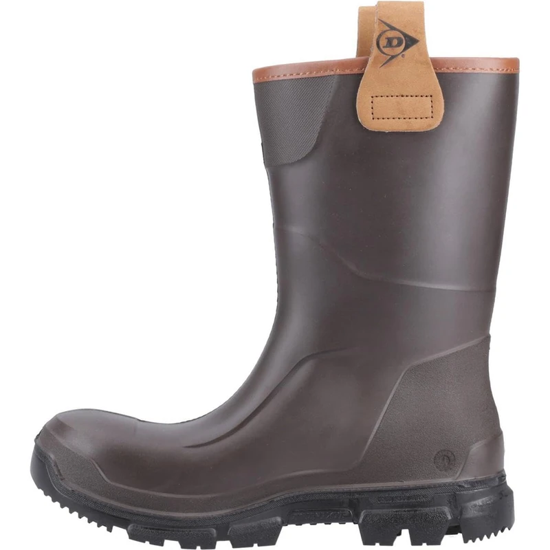 DUNLOP Purofort RigPRO - Unisex Mid-Calf Short Wellingtons Waterproof Rain Boots, Dark Brown, Antistatic and Chemical Resistant Thermal Wellies for Outdoor, Gardening and Farm Work - EU41, UK7
