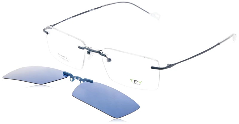 try Eyeglass Frame TYA34C04 Blue 55/18/145 Men Glasses, azul, 55/18/145