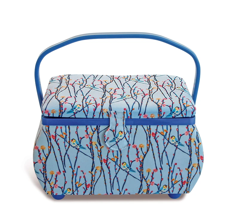 Prym 612082 Sewing Basket L Blue Birds