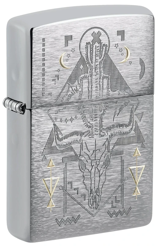 Zippo Windproof Lighter, Treasure Bond Auto Design – Brushed Chrome, Auto Two Tone – Refillable, Reusable, Windproof Design – Comes in Gift Box – Made in USA