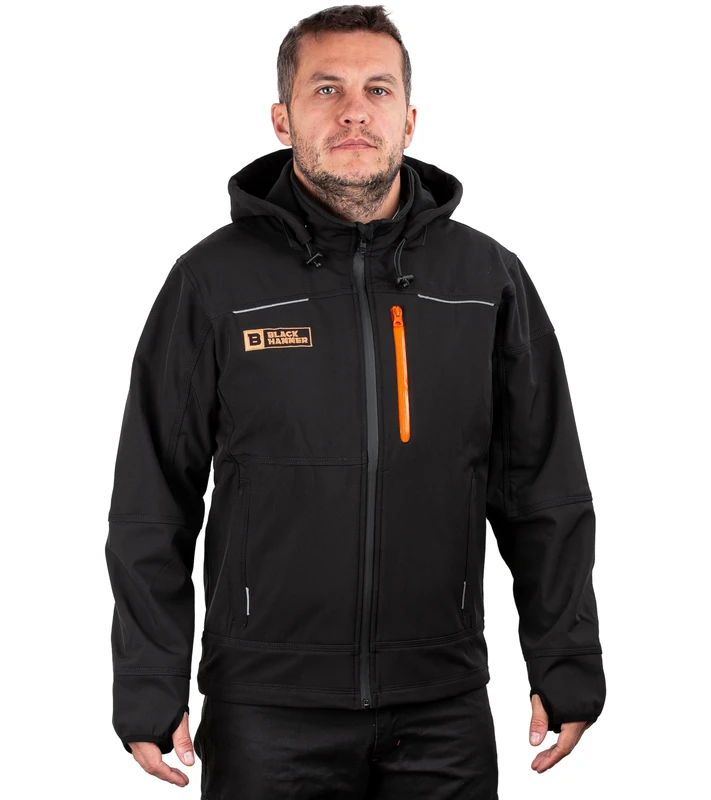 Black Hammer Soft Shell Work Jacket for Men Workwear Ideal for Traders and Tough Jobs (Medium) - Image 1