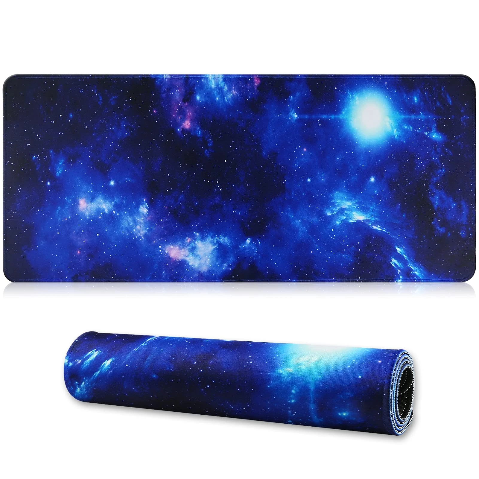 Jahosin XXL Gaming Mouse Mat, Extended Mouse Pad Stitched Edges 2MM Non-slip Rubber Base 90x40cm Desk Pad for Gaming/Office/Bussiness 90x40 Bluespace04