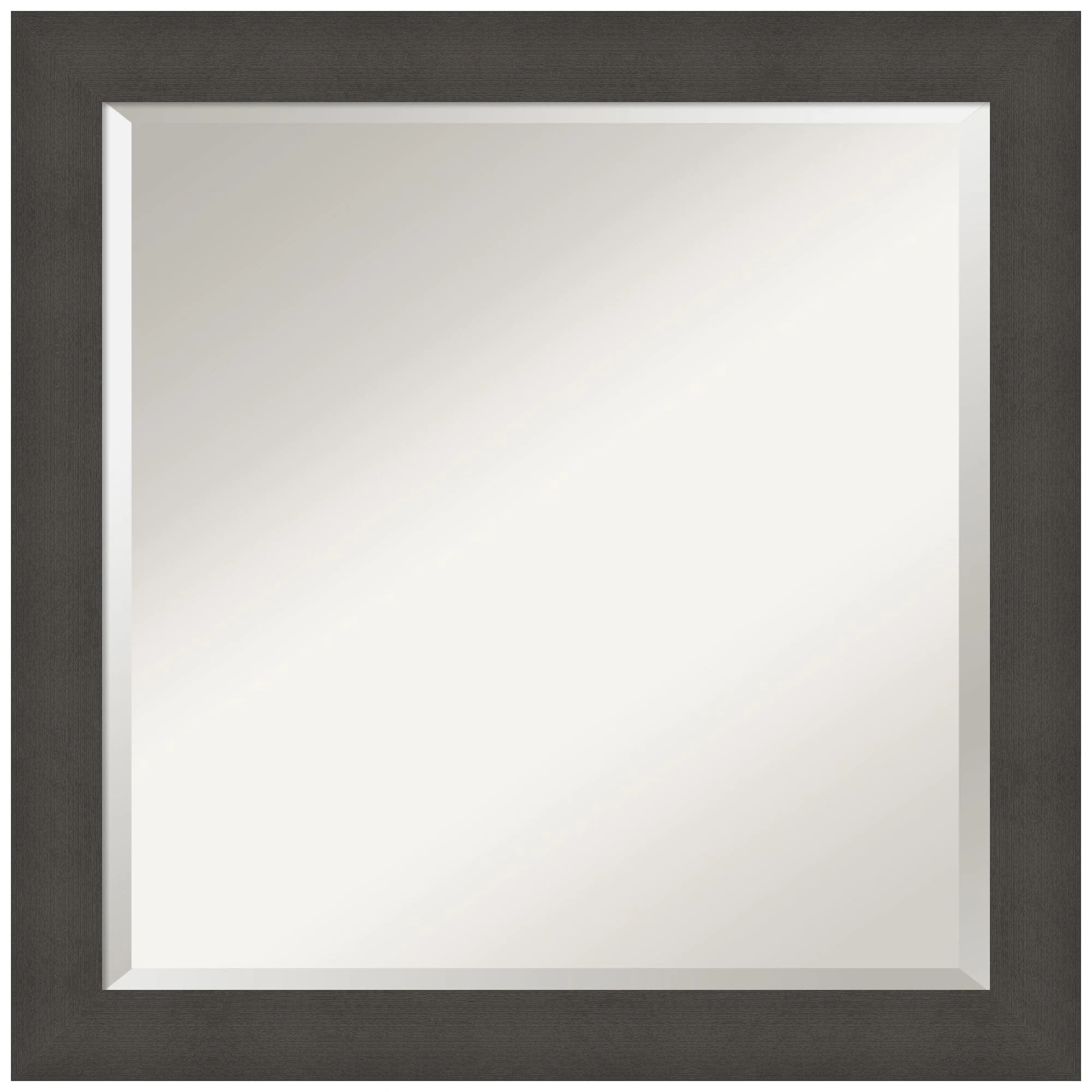 Amanti Art Beveled Wall Mirror (23.5 x 23.5 in.), Blaine Light Pewter Narrow Frame - Bathroom Mirror Silver, Medium from WI, USA