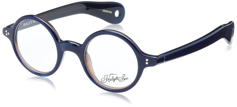 Hally & Son Eyeglass Frame HS909V03 Blue 43/22/150 Unisex Adults Glasses, azul, 43/22/150