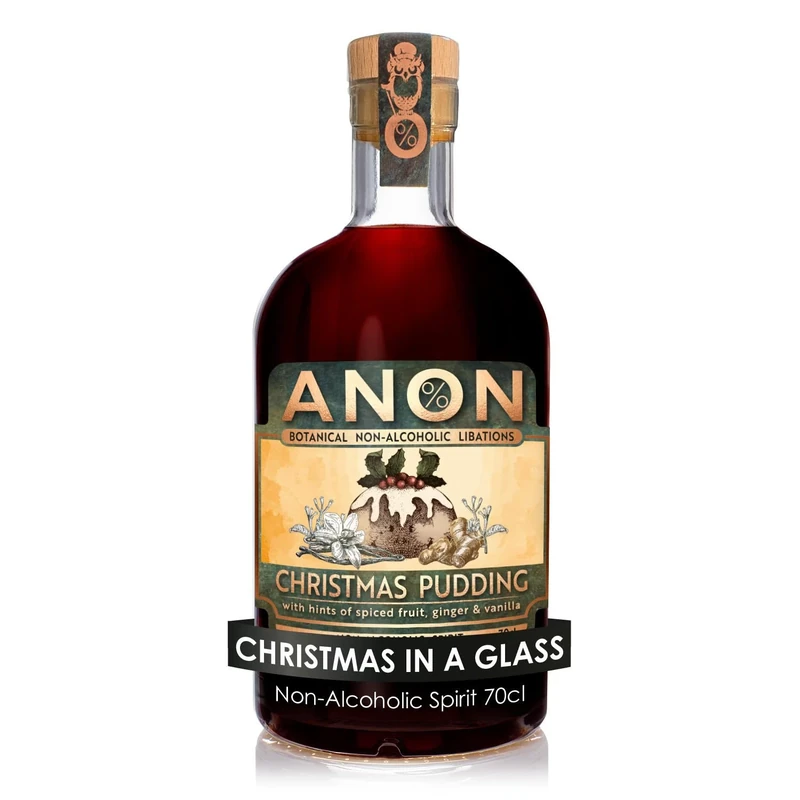 ANON Christmas Pudding, Non-Alcoholic Spirit, Christmas in a glass, Great with ice, 70cl