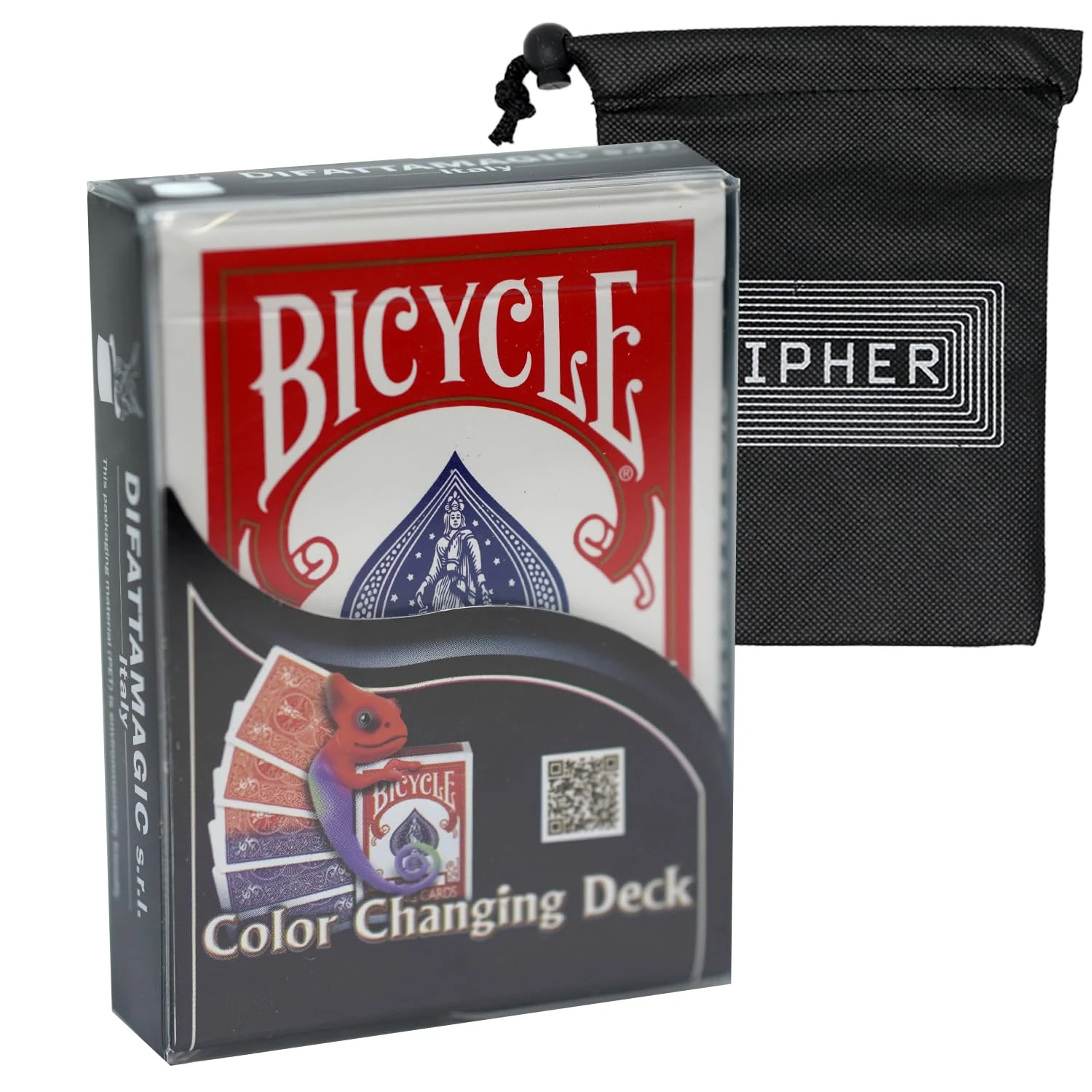 Bicycle Colour Changing Deck - Amazing Beginner Magic Trick - Includes Cipher Playing Cards Bag