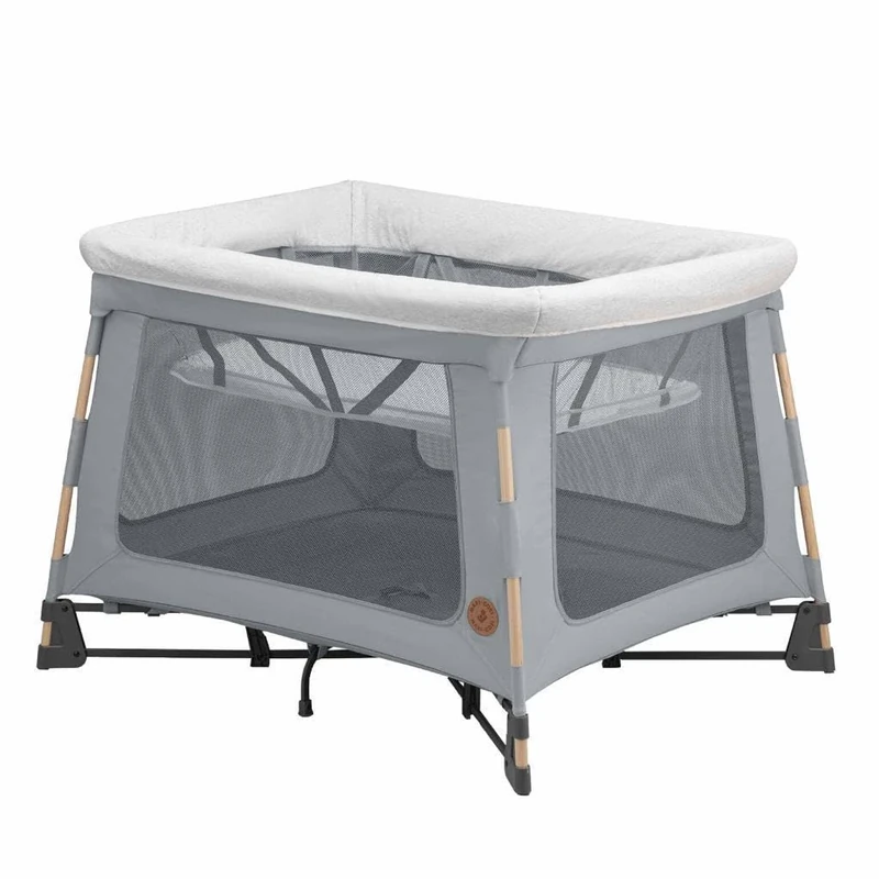 Maxi-Cosi Swift 3 in 1 Baby Umbrella Crib, 0-3 Years and a Half, Up to 15 kg, Lightweight Travel Bed, 2-in-1 Mattress, Ultra-Light, 1 Second Folding, Travel Bag, Eco Care, Beyond Grey