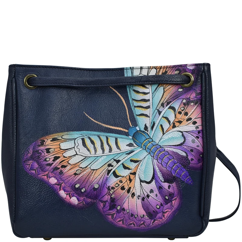 Anna by Anuschka Women's Slip Handle Shopper with Strap, Magical Wings Navy, One Size - Image 1