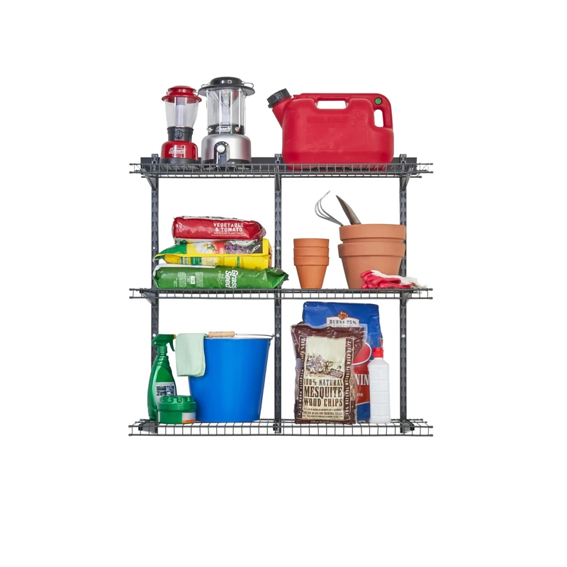 Rubbermaid Fasttrack Rail Storage 36"x12" 3-Shelf Kit, 350 lbs. Per Shelf, for Home/Garage/Shed/Workshop Organization - Image 1