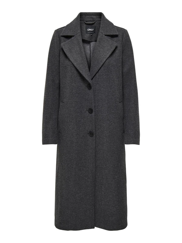 ONLY Female Coat Onlemma Regular Long Coat OTW, Dark Grey Blend, XS