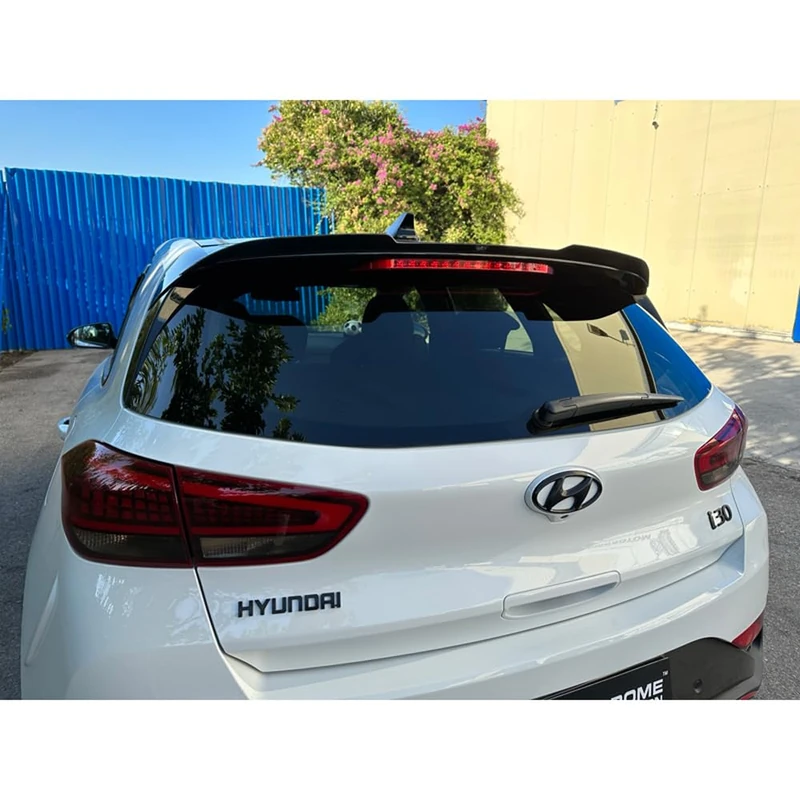 Motordrome Roof spoiler (Spoiler Cap) compatible with Hyundai i30 III & N-Line 2017- (ABS Gloss black)