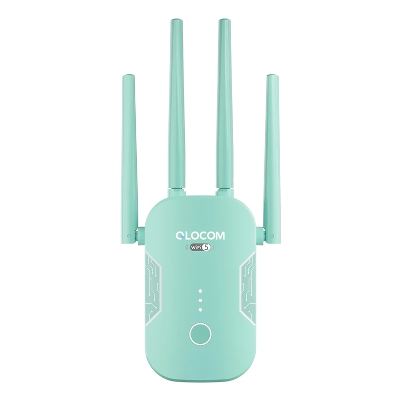 QLOCOM Home Wireless Repeater Extend Covers Up to 8640 Sq.ft and 60 Devices, Internet Booster, Quick Setup, Home Wireless Booster.ft and 60 Devices
