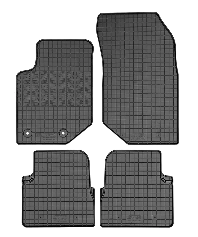 AUTO-STYLE CIKCAR Set of Rubber Mats Compatible with Jeep Avenger (Petrol) 2023- & Fiat 600 (Petrol) 2023- & Alfa Romeo Junior (Petrol) 2024- (4-Piece + Mounting System) - Image 1